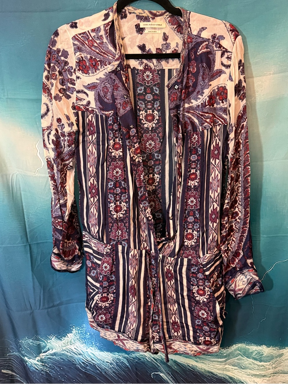 Isabel Marant Purple Floral Paisley Print Tunic